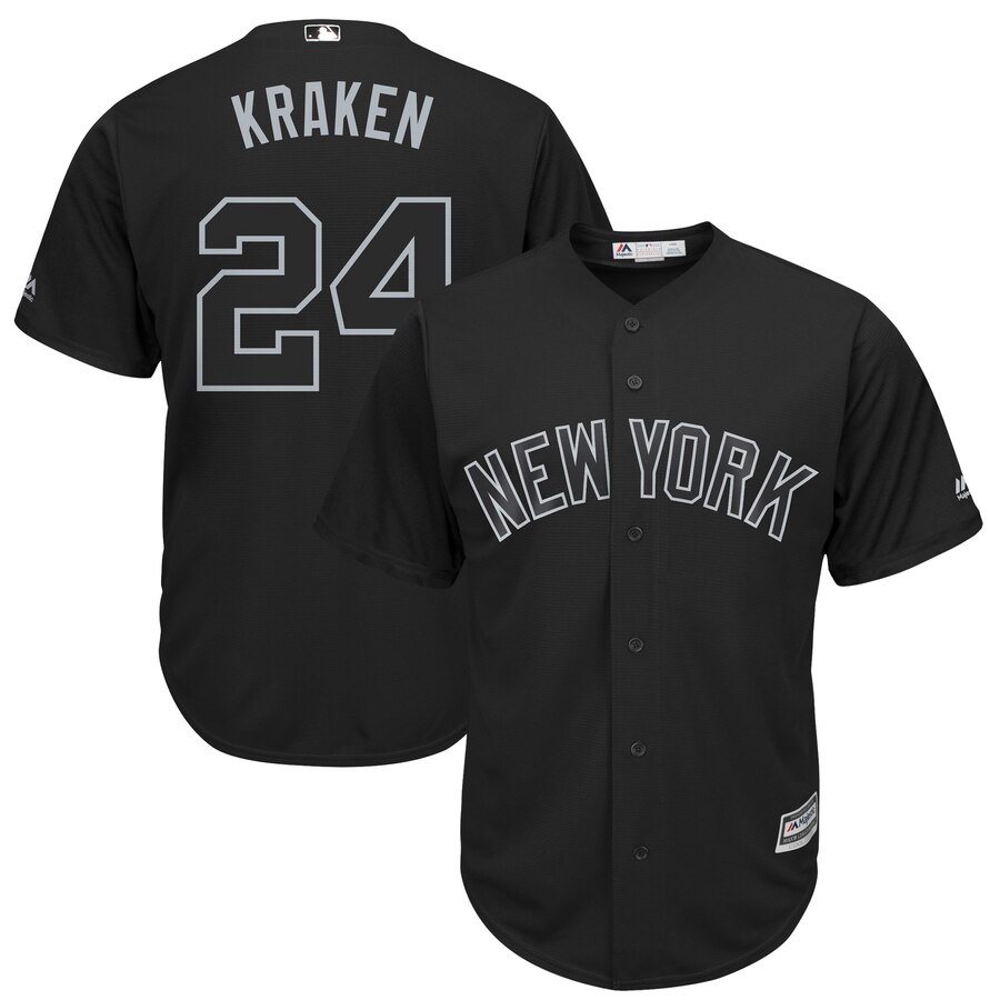 Men New York Mets #24 Kraken black MLB Jerseys->new york mets->MLB Jersey